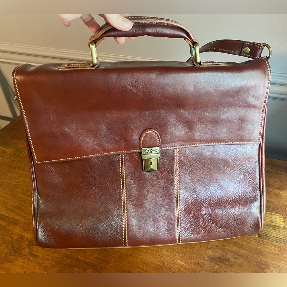 Floto Brown Italian Leather Briefcase